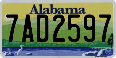 AL license plate 7AD2597