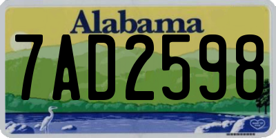 AL license plate 7AD2598