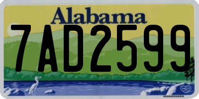 AL license plate 7AD2599