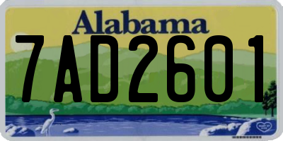 AL license plate 7AD2601