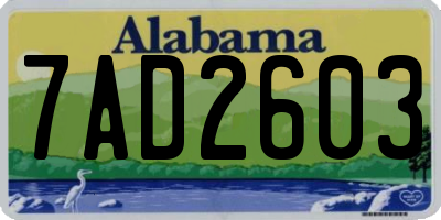 AL license plate 7AD2603