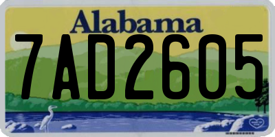 AL license plate 7AD2605