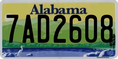 AL license plate 7AD2608