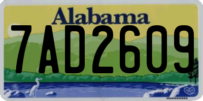 AL license plate 7AD2609