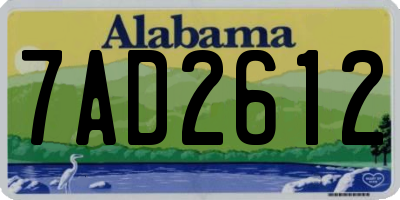 AL license plate 7AD2612