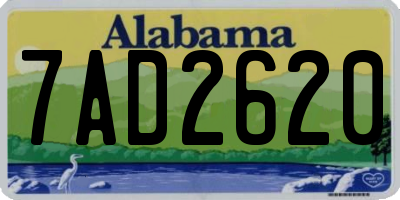 AL license plate 7AD2620