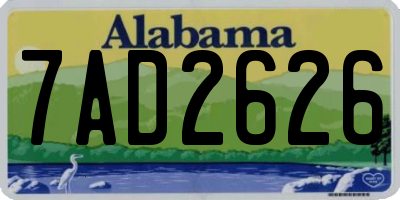 AL license plate 7AD2626