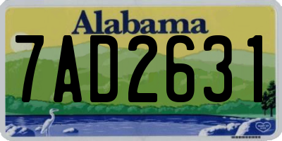 AL license plate 7AD2631