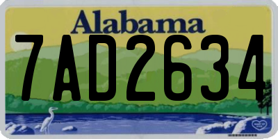 AL license plate 7AD2634