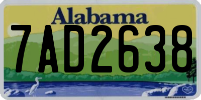 AL license plate 7AD2638