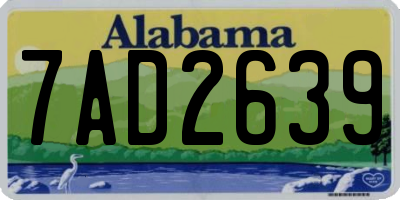AL license plate 7AD2639