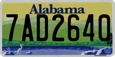 AL license plate 7AD2640