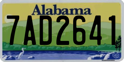 AL license plate 7AD2641