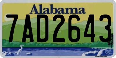 AL license plate 7AD2643