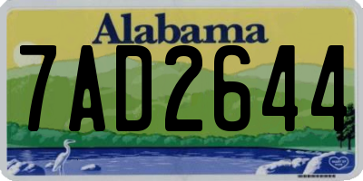 AL license plate 7AD2644
