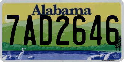 AL license plate 7AD2646