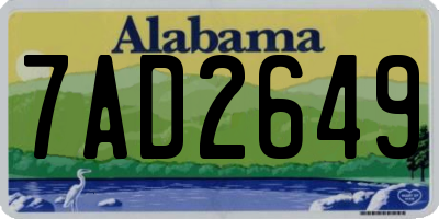 AL license plate 7AD2649