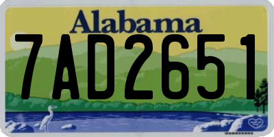 AL license plate 7AD2651