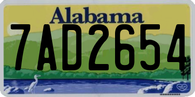AL license plate 7AD2654