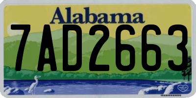 AL license plate 7AD2663