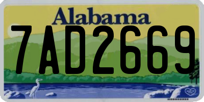 AL license plate 7AD2669