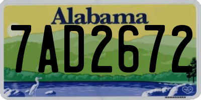 AL license plate 7AD2672