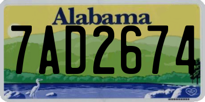 AL license plate 7AD2674