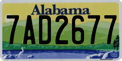 AL license plate 7AD2677