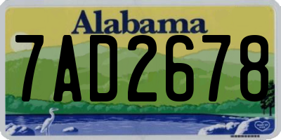 AL license plate 7AD2678