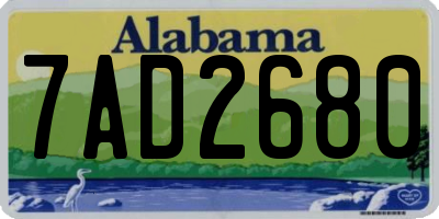 AL license plate 7AD2680