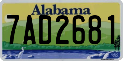 AL license plate 7AD2681