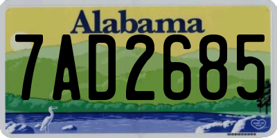 AL license plate 7AD2685