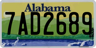AL license plate 7AD2689