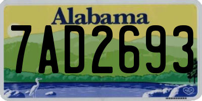 AL license plate 7AD2693