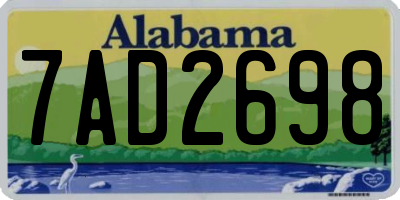AL license plate 7AD2698