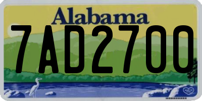 AL license plate 7AD2700