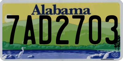 AL license plate 7AD2703