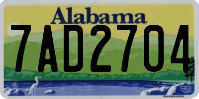 AL license plate 7AD2704