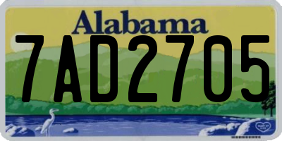 AL license plate 7AD2705