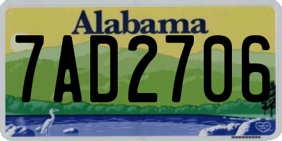 AL license plate 7AD2706