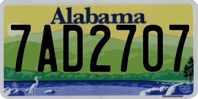 AL license plate 7AD2707