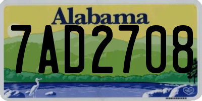 AL license plate 7AD2708