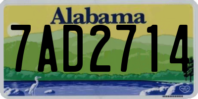 AL license plate 7AD2714