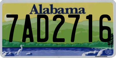 AL license plate 7AD2716