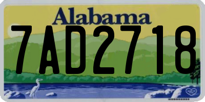 AL license plate 7AD2718