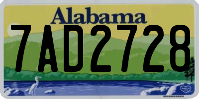 AL license plate 7AD2728