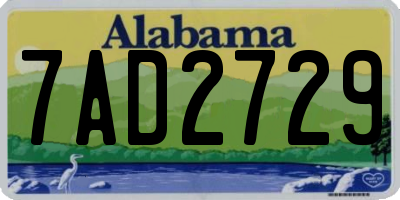 AL license plate 7AD2729