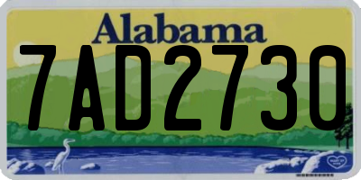 AL license plate 7AD2730