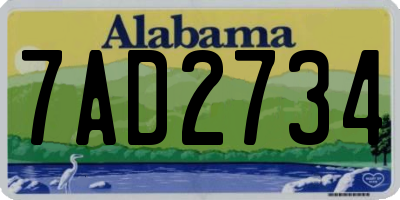 AL license plate 7AD2734