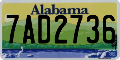 AL license plate 7AD2736